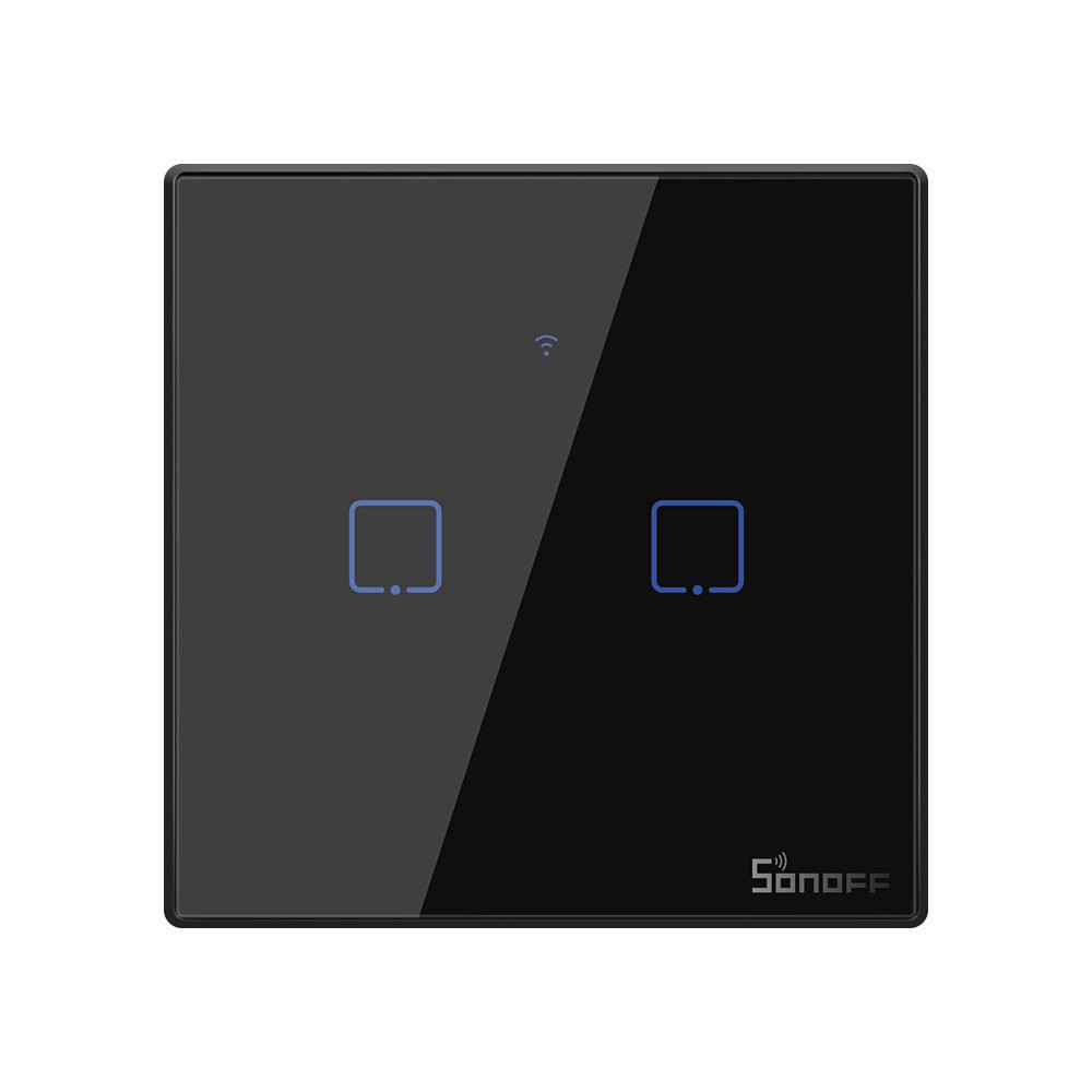 intrerupator inteligent cu touch sonoff t3 eu tx, wireless + rf 433, 2 canale, compatibil ios android, amazon alexa google assis - imagine 5
